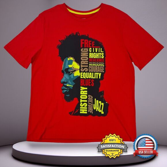 Black History MENS XL Graphic T-Shirt Juneteenth Red Civil Rights Equality Jazz - Picture 13 of 13